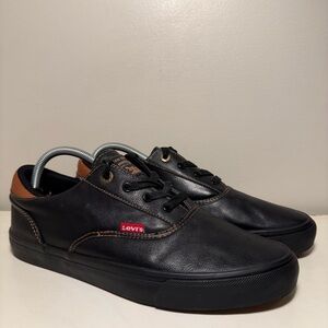 Levi’s Low Top Leather Sneaker Men’s Size 8.5 Brown Black Lace Casual Work Shoe